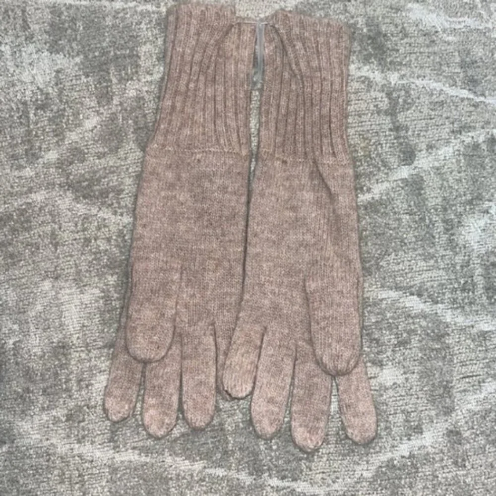 Frye Leather Patch Knit Gloves S/M NWOT